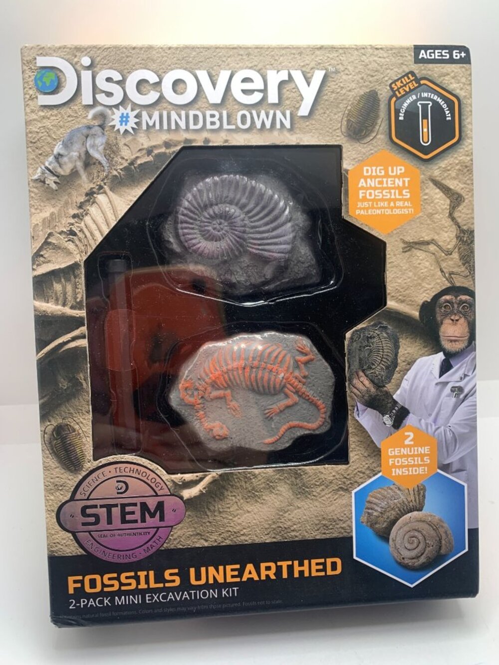 Discovery Mindblown Fossils Unearthed 2-Pack Mini Excavation STEM Kit